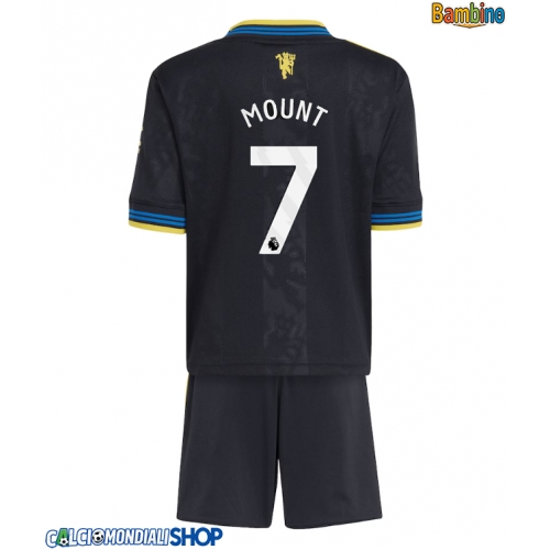 Maglie da calcio Manchester United Mason Mount #7 Terza Maglia Bambino 2025-26 Manica Corta + Pantaloni corti)